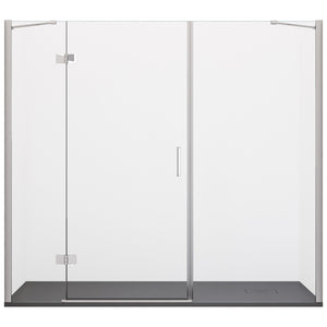 Porta Parete Doccia 210 cm 1 Anta Battente in Cristallo Trasparente 8mm H195 Bonussi Iole