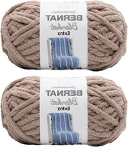 Seta Extra Ruvida Chenille Acrilica - Colore Funghi - 2 Pacchi - Peso Jumbo - Seta per Maglia, Crochet, Amigurumi, Coperte