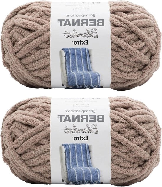 Seta Extra Ruvida Chenille Acrilica - Colore Funghi - 2 Pacchi - Peso Jumbo - Seta per Maglia, Crochet, Amigurumi, Coperte