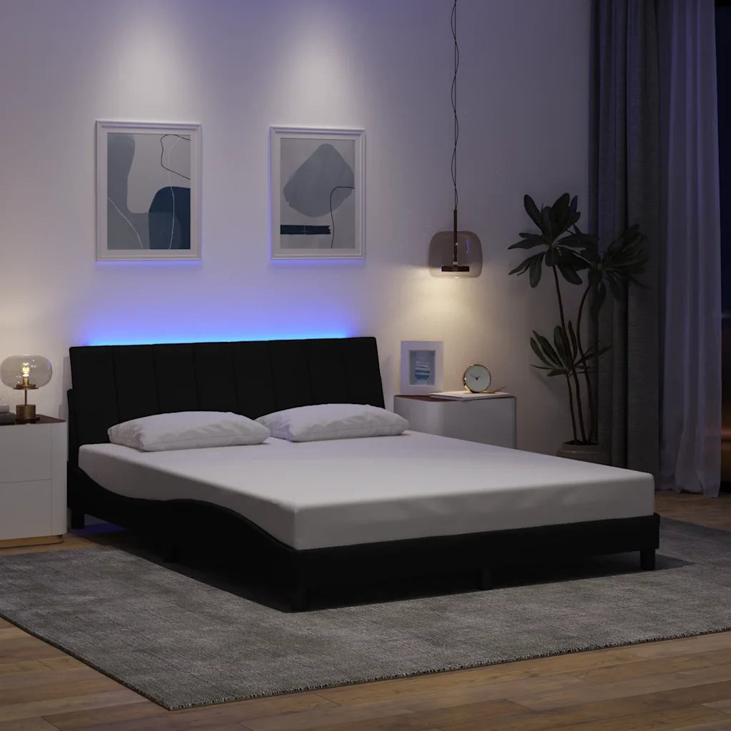 Giroletto senza Materasso Hanko Nero 160x200 cm in Tessuto 3310470