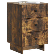 Comodino | Armadio da Notte | Mobiletto da notte con cassetto Rovere Fumo 43 x 41 x 66,5 cm