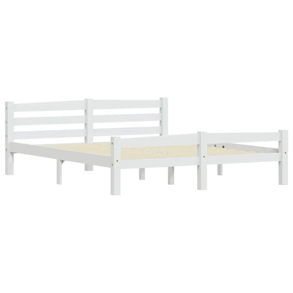 Giroletto senza Materasso Bianco 160x200 cm in Legno di Pino 322072