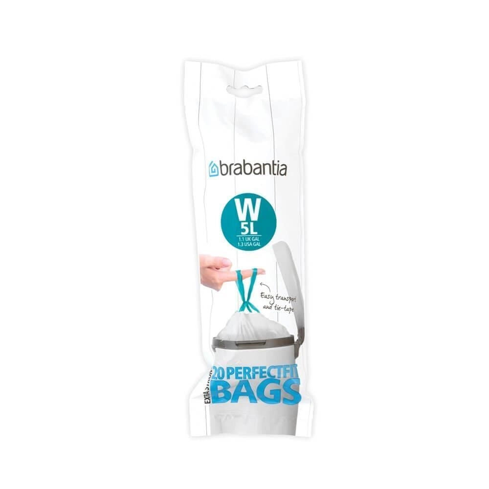Brabantia 116681 sacchetto per rifiuti 5 L Bianco 20 pz