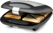 Apparecchio per toast - Toastiera - Adatto per 4 toast - Facile da pulire - Compatta e portatile - Smalto antiscivolo - Nero