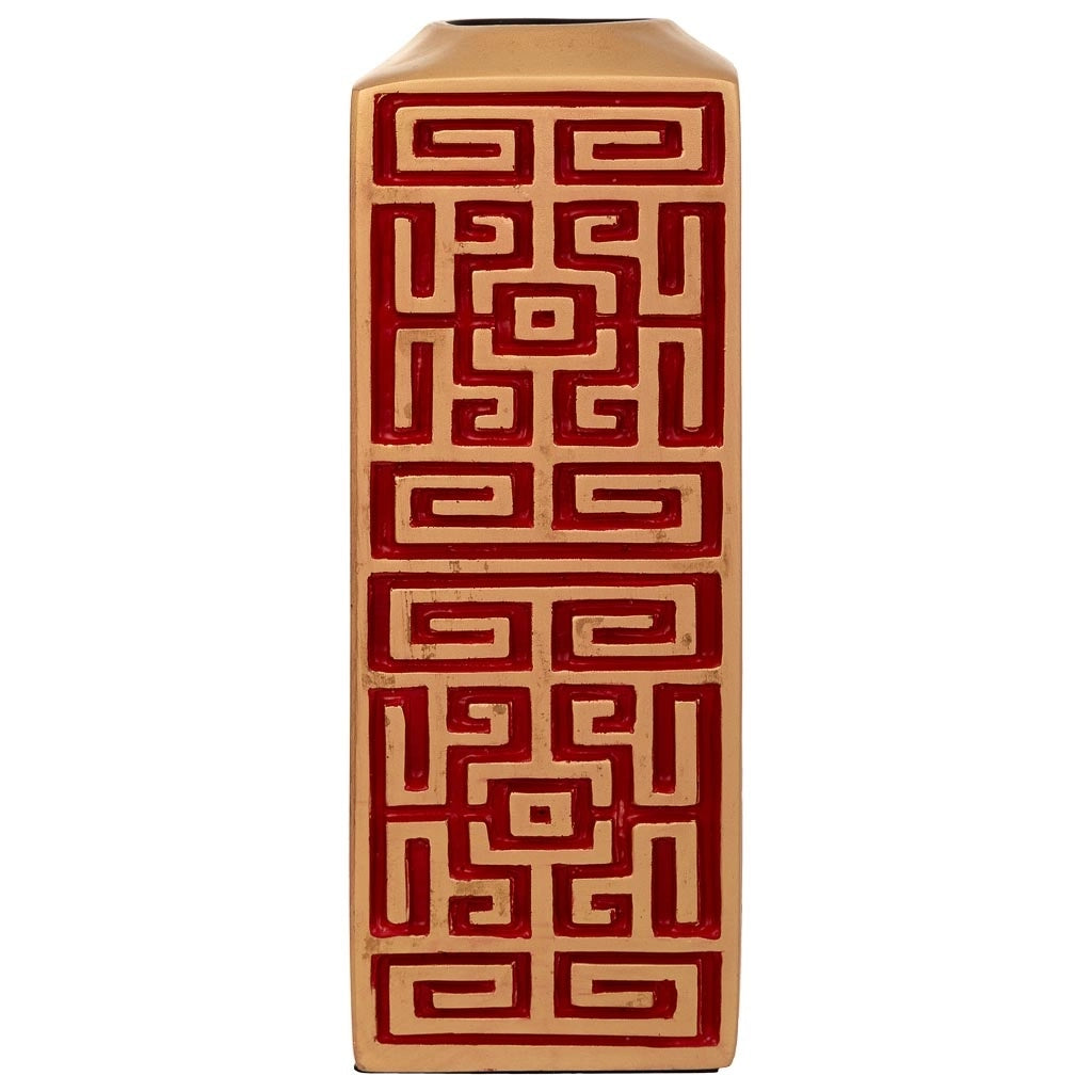 Vaso in poliresina rosso 9,5x9,5x25,5h cm