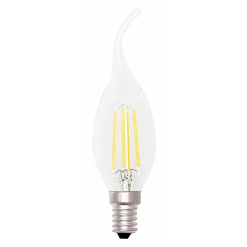 LAMPADINA LED FILAMENTO 4W LUCE CALDA 3000K E14 MKC LIGHT FIAMMA - Melchioni