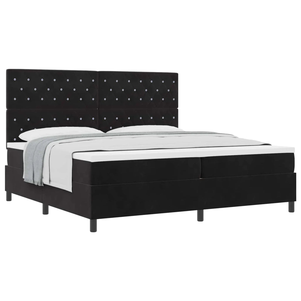 Letto a molle con materasso Nero 200 x 200 cm Tessuto 3339790