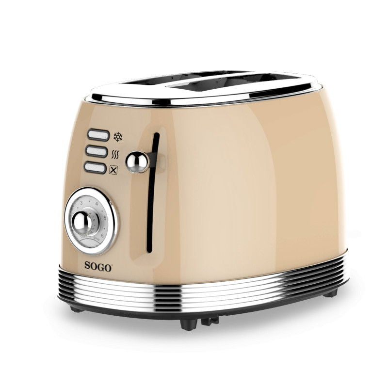 SOGO Eternal Retro Toaster 2-Slice, 850W, Metallic Beige Finish - Retro Style