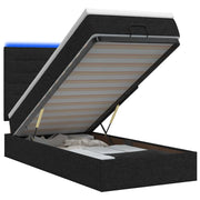 Letto Ottomano con Materasso e LED Nero 80 x 200 cm Tessuto 3457946
