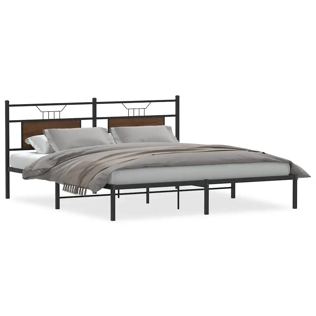 Giroletto senza Materasso Rovere Marrone 183x213 cm Truciolato