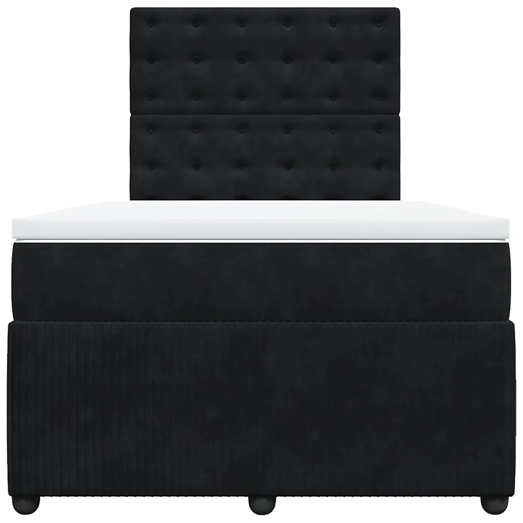 Giroletto a Molle con Materasso Nero 120x190 cm in Velluto 3294600