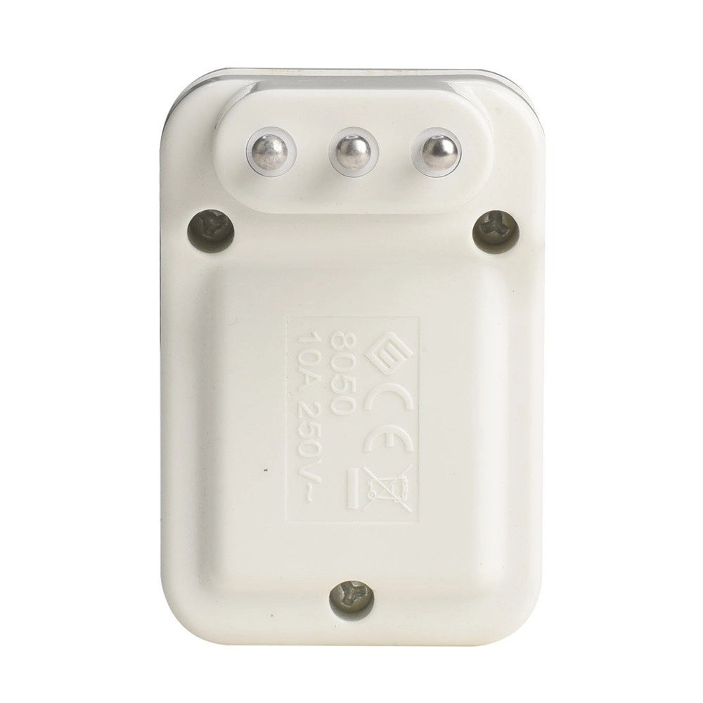 Trade Shop - Adattatore Con Interruttore Spina 10a 2 Bipasso 10/16a 1 Presa Universale 10/16a 83055n -