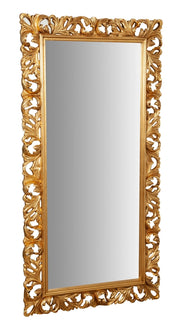 Biscottini SPECCHIERA DA PARETE IN LEGNO FINITURA FOGLIA FOGLIA ORO ANTICATO MADE IN ITALY