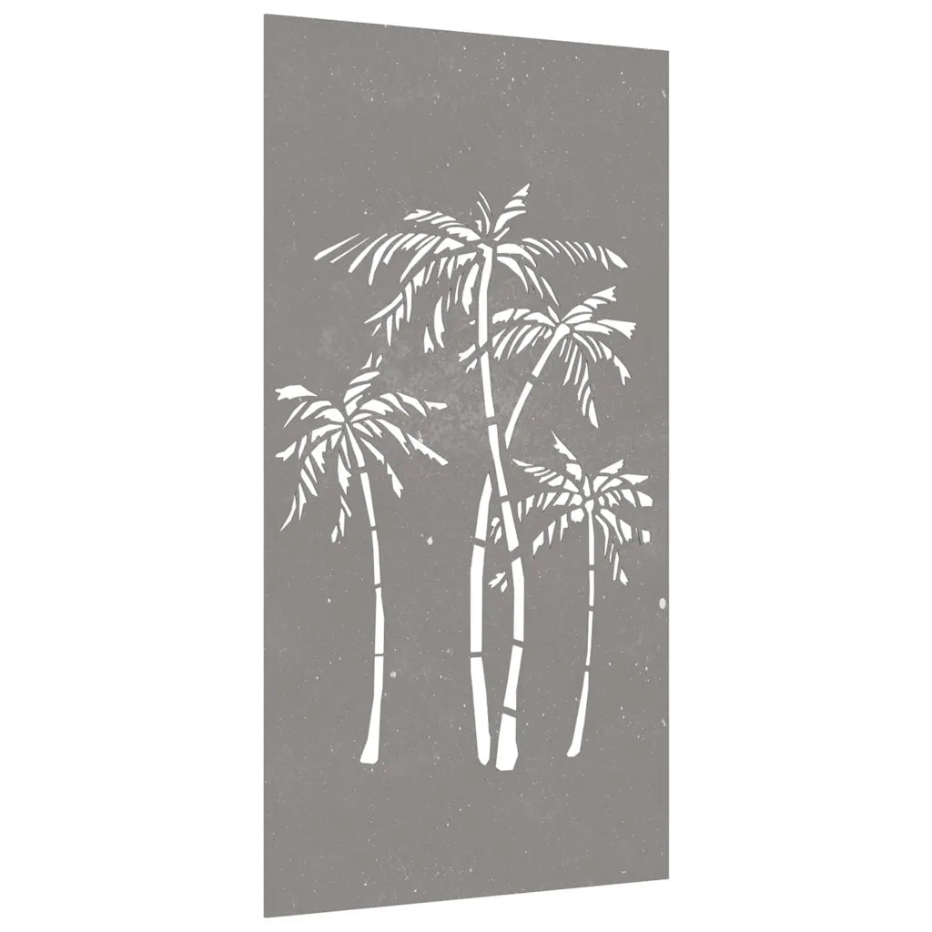 Decorazione Muro da Giardino 105x55 cm Palma in Acciaio Corten 824485