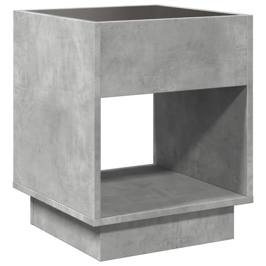 Tavolino da Salotto con LED Infinity Grigio Cemento 40x40x50 cm 847647