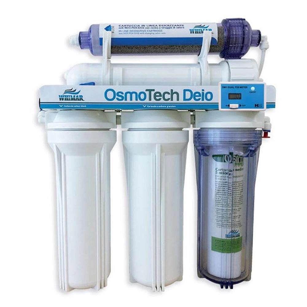 Whimar OsmoTech Deio 100GPD 380 L/g - Impianto 5 stadi con membrana Vontron, flush-valve, post-filtro deionizzante e TDS