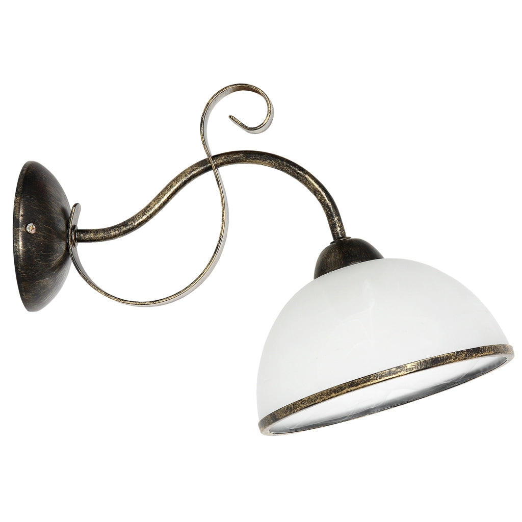 Applique Antica oro patinato vetro E27 15W Luminex