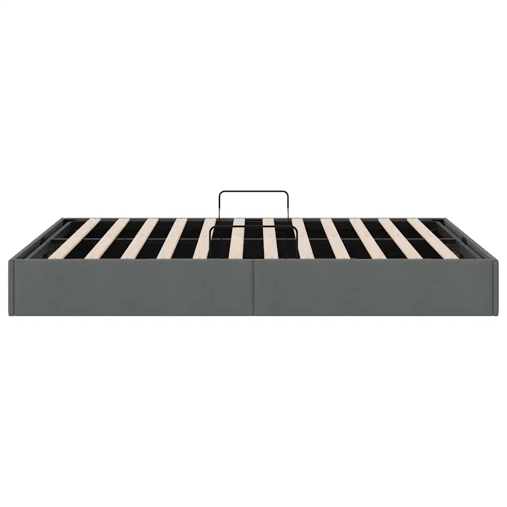 Letto con Contenitore Grigio Scuro 153 x 203 cm Tessuto 3370059