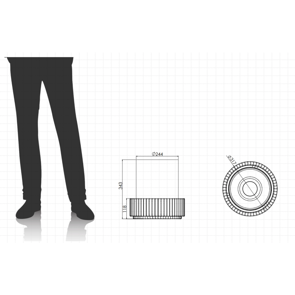 Planika - Biocamino da Tavolo Lotus Caminetto a Bioetanolo Portatile con Tecnologia Commerce, Cilindrico in Vetro