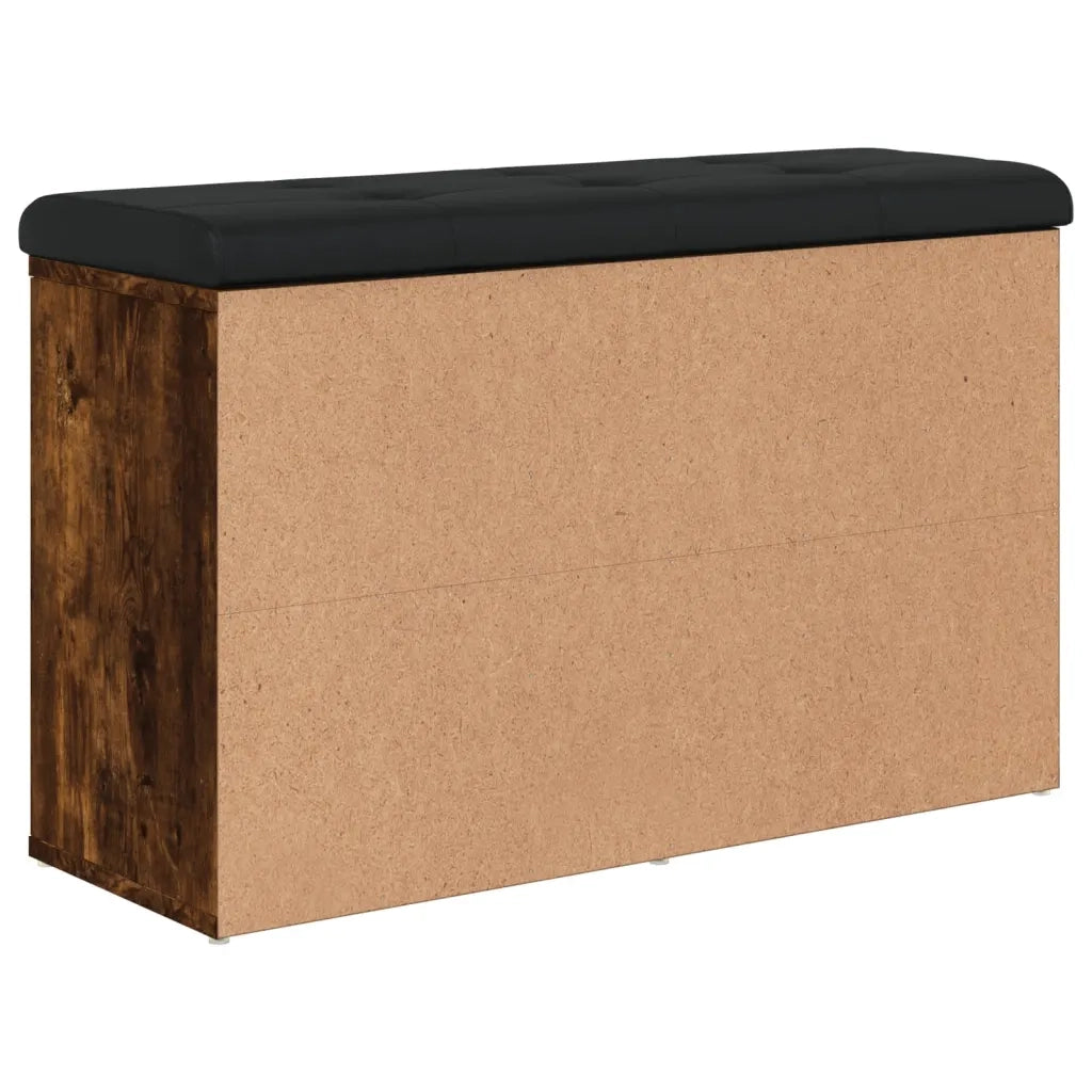 Panca Porta Scarpe-Sgabello-Panca Scarpiera Rovere Fumo 82x32x50 cm Legno Multistrato