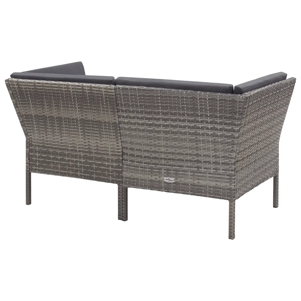 Set Divani da Giardino 6 pz con Cuscini in Polyrattan Grigio cod mxl 39373