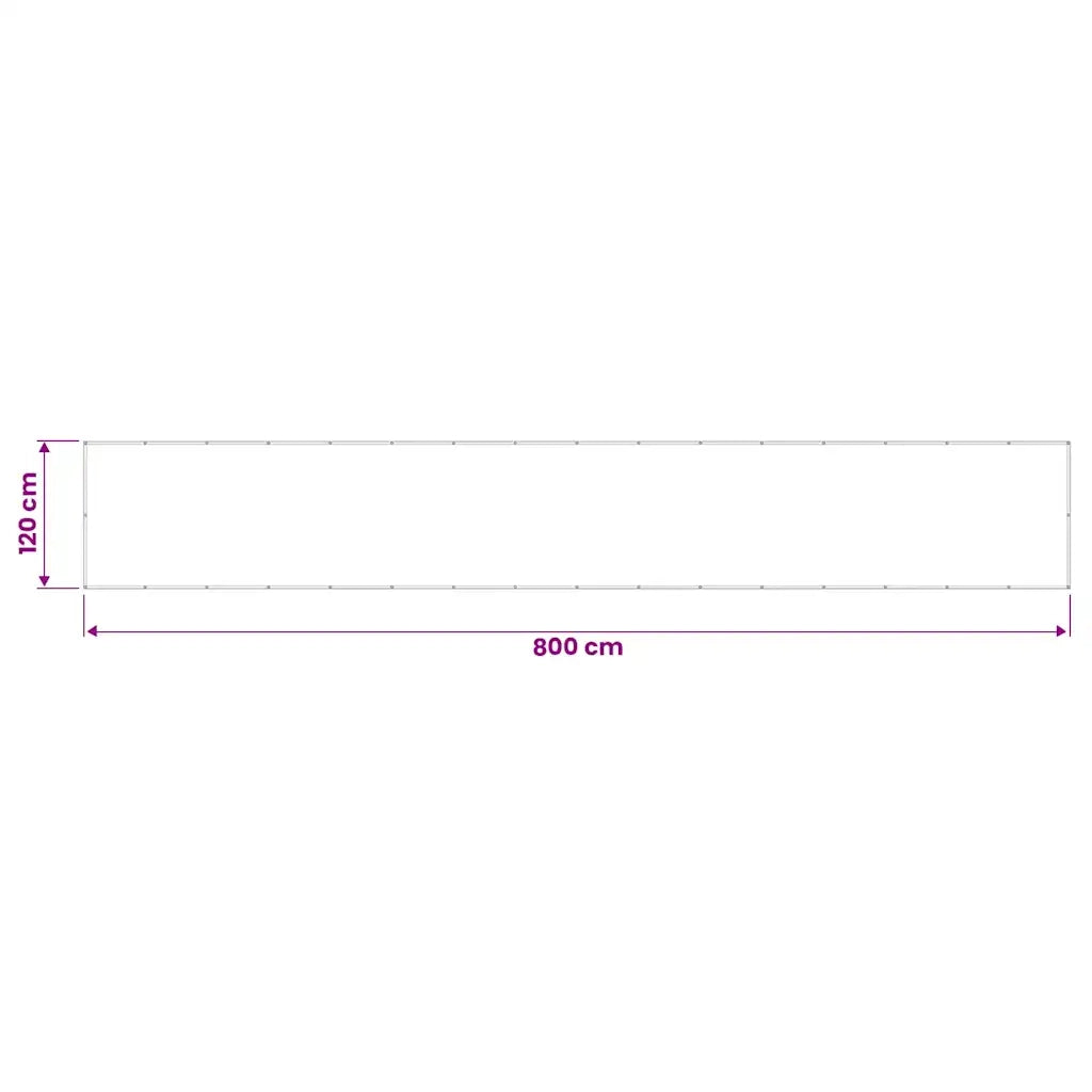 Paravento da Balcone Nero 120x800 cm 100% Poliestere Oxford