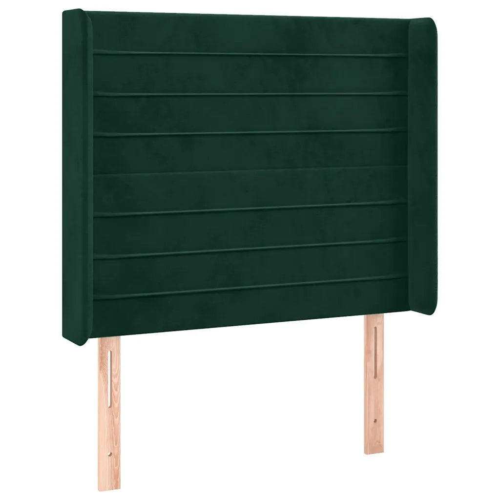 Letto a Molle con Materasso e LED Verde Scuro 100x200cm Velluto 3139610