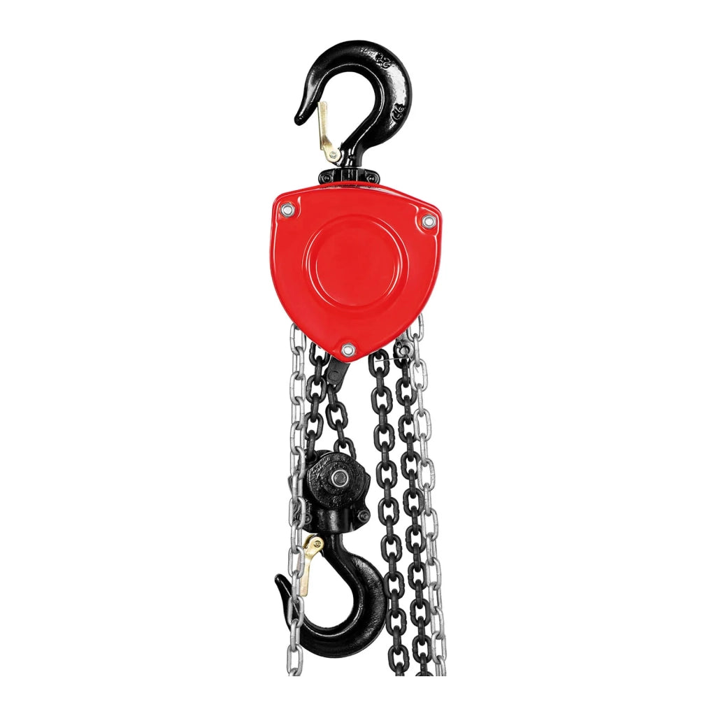 Paranco meccanico manuale a catena con puleggia 2 tonnellate (capacità di carico: 2000 kg altezza di sollevamento: 6 m materiale: acciaio al carbonio cromato maglie della catena: 6 mm) 14_0007155