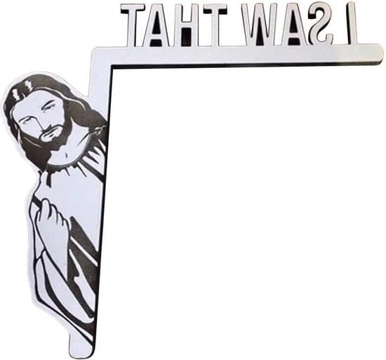 Decorazione creativa e divertente per la casa - Maniglione per porta con tema religioso - Tavola di legno per angolo della libreria - Ornamento per accoglienza - 215 x 17 cm .