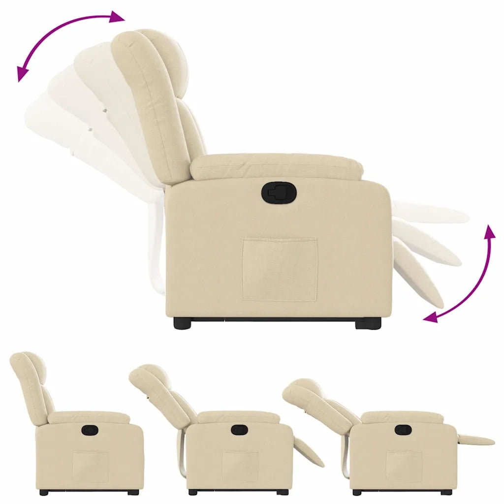 Poltrona Alzapersona Reclinabile Crema in Tessuto 3205325