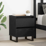 Armadio da Notte Rovere Nero 40 x 35 x 50 cm Legno multistrato