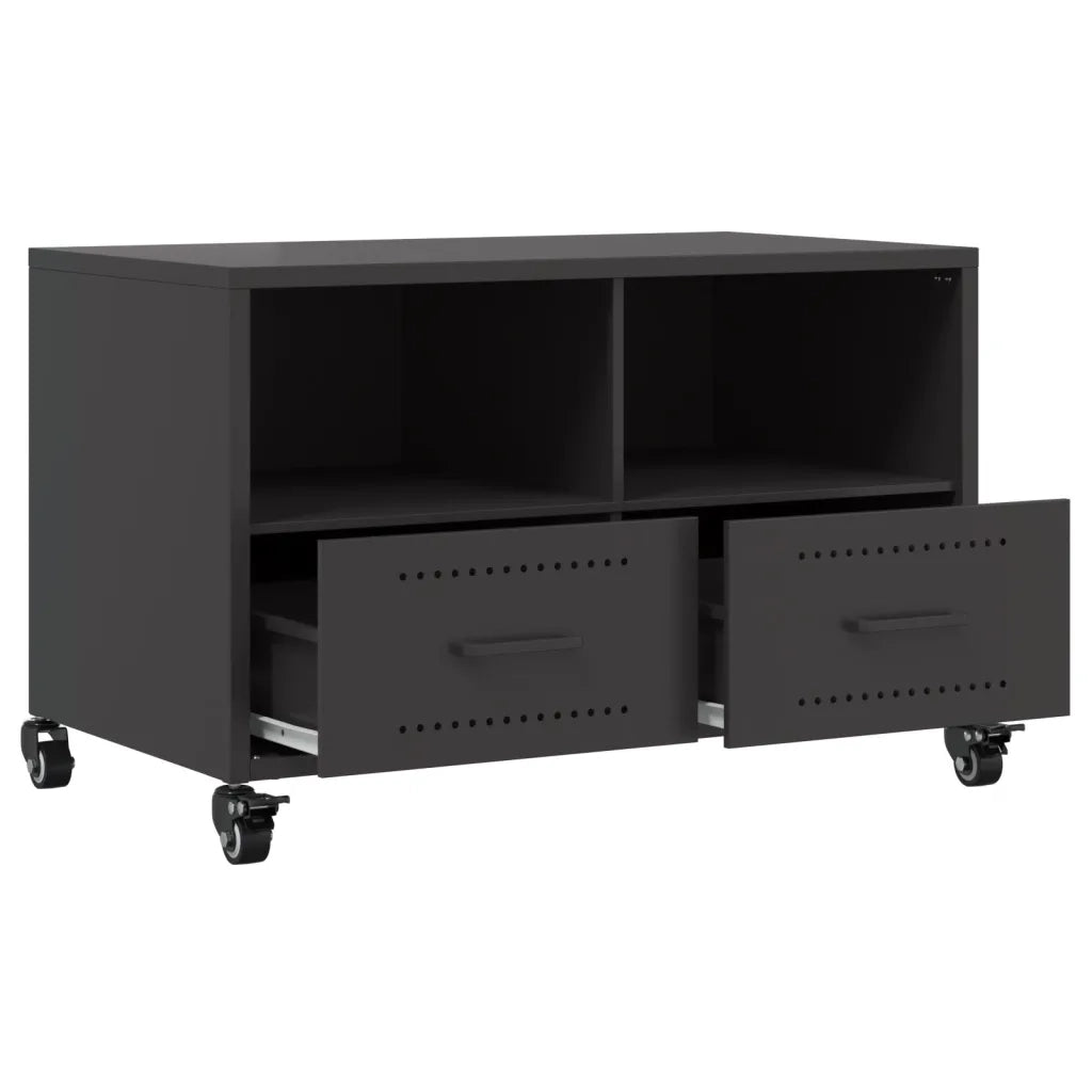 Mobile TV Nero 68x39x43,5 cm in Acciaio