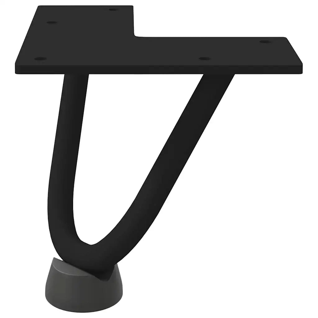 Gambe a forcina per tavolino da caff¨¨ 4 pz-Set di 4 Gamba per Tavolo nere 10 cm in acciaio massiccio 270228