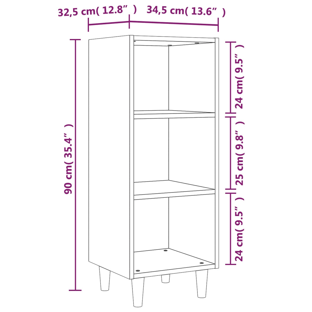 Credenza Rovere Sonoma 34,5x32,5x90 cm in Legno Multistrato 812378