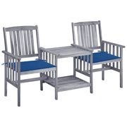 Sedie da Giardino con Cuscini e Tavolino in Massello di Acacia cod mxl 36284