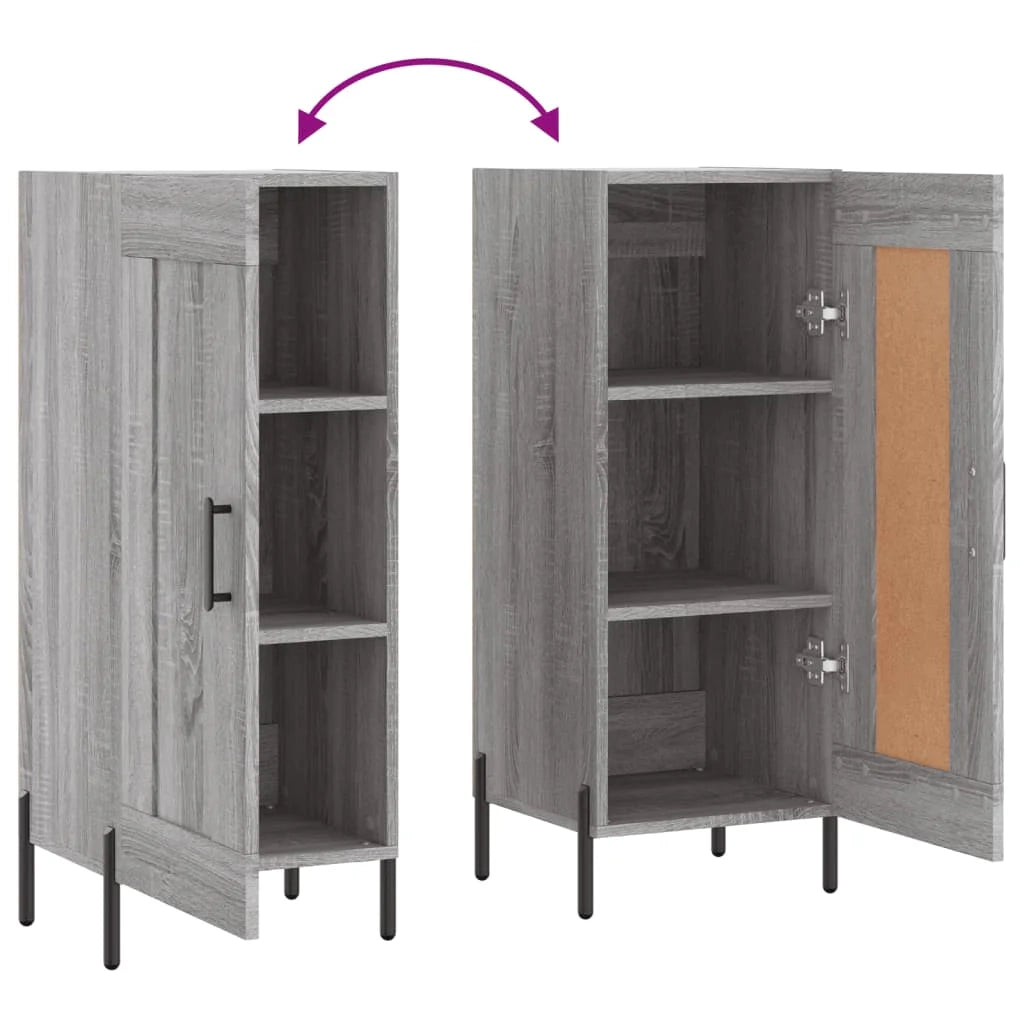 Buffet credenza cassettiera armadio mobile contenitore organizer cucina soggiorno Sonoma 34,5 x 34 x 90 cm legno ingegnerizzato grigio 02_0036334