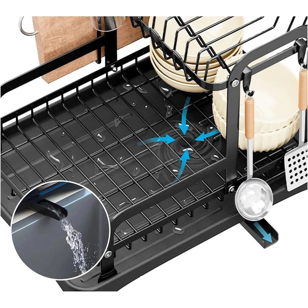 Trade Shop - Scolapiatti A 3 Livelli Organizer Da Cucina Supporti Per Piano Lavoro Sistema Di Drenaggio -