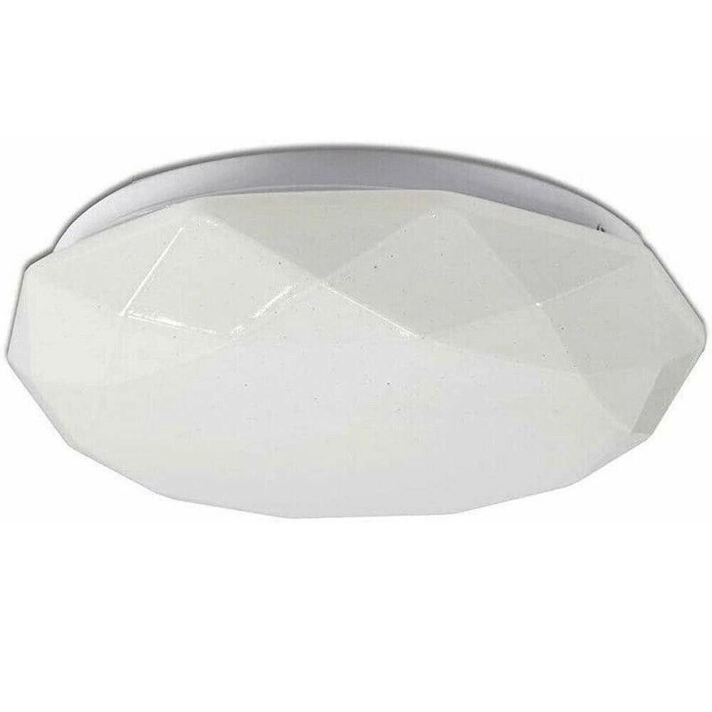 Trade Shop - Plafoniera Led 18w Con Scocca Lavorata Punti Trasparenti Luce 4000k 3000k C-02 - -bianco Caldo      -