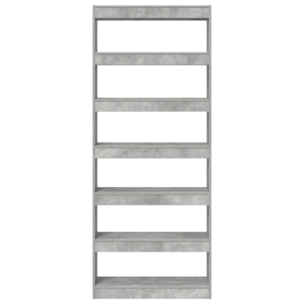 Libreria Grigia in Cemento Grigio Cemento Legno ingegnerizzato