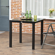 Tavolo da giardino quadrato 80x80x74 cm in alluminio nero per 4 persone