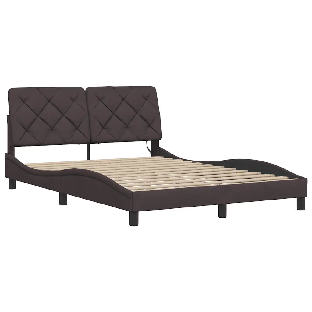 Giroletto con LED senza Materasso-Struttura Letto 140x200 cm Tessuto 432238