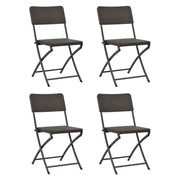 Sedie da Giardino Pieghevoli 4 pz in HDPE e Acciaio Marroni cod mxl 18058