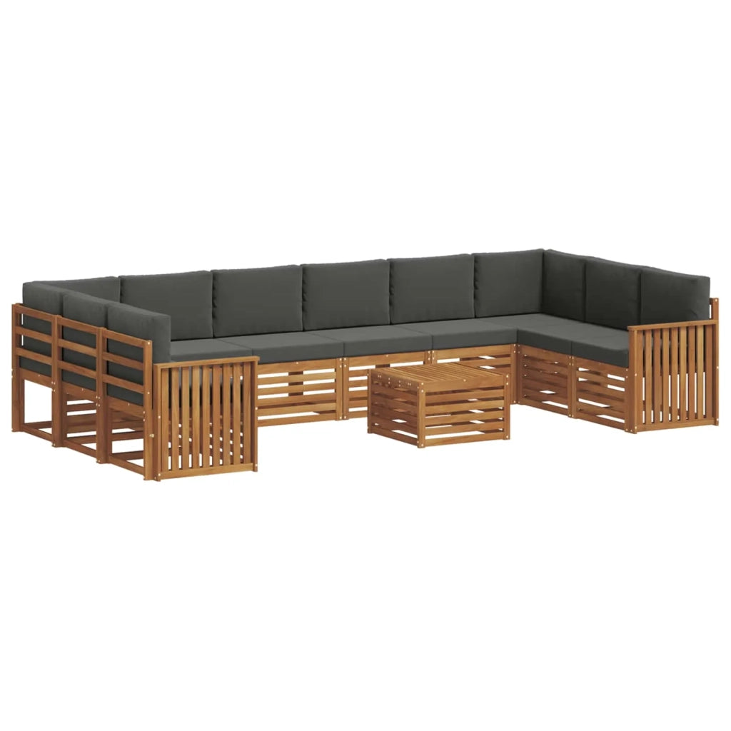 Set divano sezionale con cuscino 11 pcs Naturale e Antracite 3375597