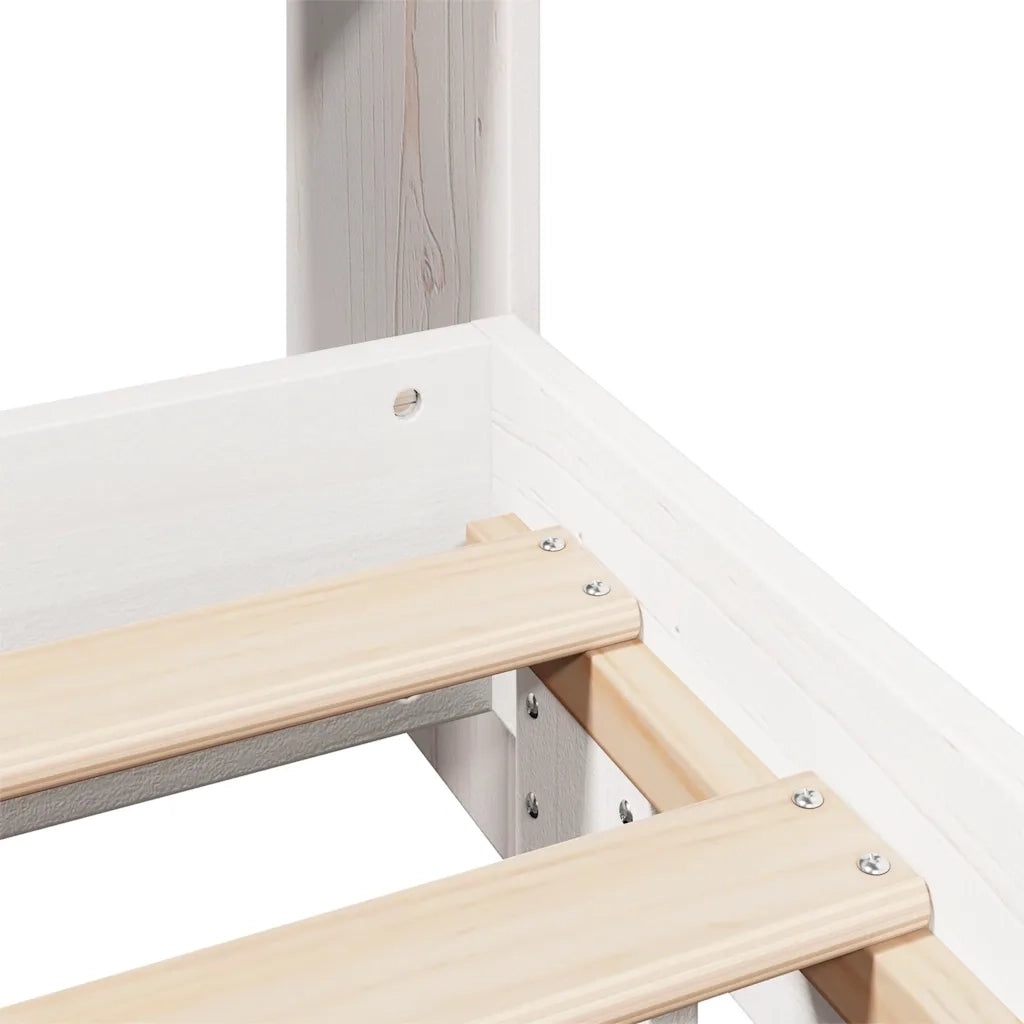 Letto senza Materasso Bianco 140x190 cm Legno Massello di Pino 3323702