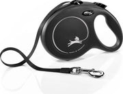 Nuova classica, estensibile cintura per cani fino a 50 kg - Riem di alta resistenza - Sistema di guida e freno 360° - Prodotto tedesco - L - 8 m - Nero