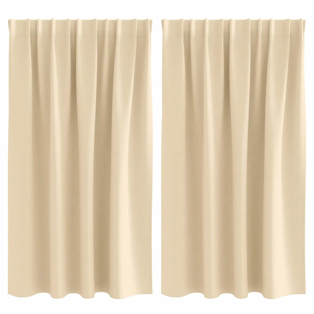Tende Blackout con Anelli 2 pcs Crema 140 x 140 cm Poliestere 4107483
