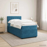 Letto box spring con materasso Blu 90 x 190 cm Velluto 3453045