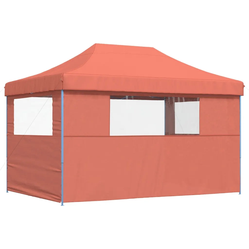 Tendone per Feste Pieghevole Pop-Up con 3 Pareti Terracotta 4005021