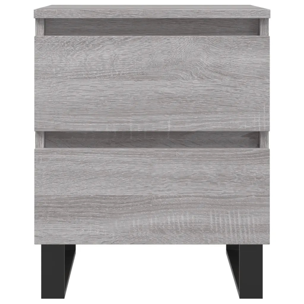 Comodini 2pz-Set di 2 Tavolino da notte Grigio Sonoma 40x35x50 cm in Legno Multistrato 606404