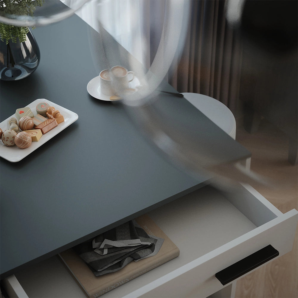 Vicco tavolo bar con sgabelli Bianco/antracite 67 x 100 cm con 2 sgabelli da bar
